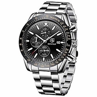 benyar wrist watch for men,  stainless steel strap watches quartz movement,  waterproof analog chronograph business watches litbwat