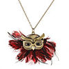 Bespectacled Owl Mask Antique Coppery Necklace