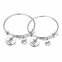 best friend gift short and tall best friends matching keychain bff friendship jewelry gift (wire bracelet - set)