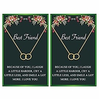 best friend neckalces for 2 interlocking infinity circles gift best friends pendant friendship necklace for women girls (2 gold circle necklace)