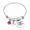 best friends bracelet- not sisters by blood but sisters by heart charm bracelet- graduation gift, sister friend jewelry (10-october2-rose)