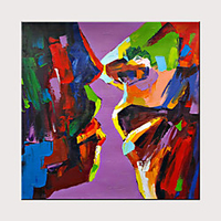 Best Selling Couples Kissing Oil Painting Handmade Picture On Canvas Home Wall Decoration Painting Rolled Without Frame