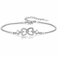 bestfriend bracelet for women,  heart distance sterling silver friendship bracelets jewelry birthday christmas gifts for bff friends