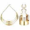 bib choker necklace set for women wide cuff bangle bracelets statement dangle earrings jewelry