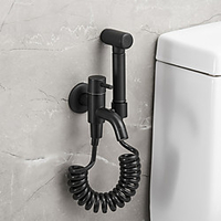 Bidet Faucet BlackToilet Handheld bidet Sprayer Contemporary / Single Handle One Hole