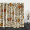 Big flower Print Waterproof Fabric Shower Curtain for Bathroom Home Decor Covered Bathtub Curtains Liner Includes with Hooks