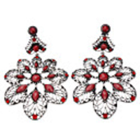 Big Flower Silver Plated Earrings
