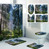 Big Forest Pattern PrintingBathroom Shower Curtain Leisure Toilet Four-Piece Design