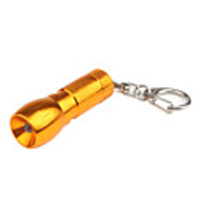 Big Head Flashlight Keychain Key Ring Gold