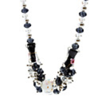 Big Pearl Coloured Glaze Crystal Necklace