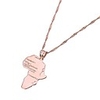 big size crystal africa map pendant necklace women girl 24k gold plated african map hiphop item (rose pendant)