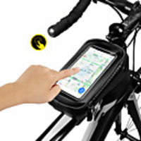 Bike Frame Bag Top Tube Bike Handlebar Bag 6.2 inch Cycling for All Phones Similar Size Phones Black-Red Black Recreational Cycling