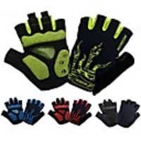 Bike Gloves / Cycling Gloves Breathable Anti-Shake / Damping Skidproof Wicking Fingerless Gloves Sports Gloves Black Green Red for Adults