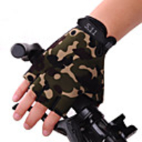 Bike Gloves / Cycling Gloves Mountain Bike MTB Breathable Anti-Slip Sweat-wicking Sun Protection Half Finger Sports Gloves Silicone Gel Black Camouflage for Adults