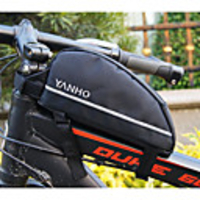 Bike Handlebar Bag 6.8 inch Cycling for Similar Size Phones Black Orange Recreational Cycling