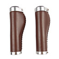 Bike Handlerbar Grips Nondeformable Wearproof Non-Skid Comfortable For Road Bike Mountain Bike MTB Fixed Gear Bike Cycling Bicycle Soft Leather BrownGray Silver