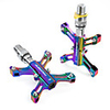 Bike Pedals Cycling Wearproof Durable 1 Bearing Aluminum Alloy for Cycling Bicycle Folding Bike Recreational Cycling Rainbow