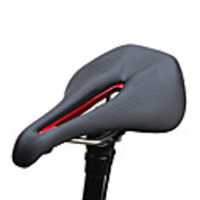 Bike Saddle / Bike Seat Breathable Cycling Wearproof Professional Sponge Leather Steel Cycling Mountain Bike MTB Black / Red Black