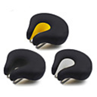 Bike Saddle / Bike Seat Extra Wide / Extra Large Breathable Comfort Hollow Design Leather Steel Memory Foam Cycling Road Bike Mountain Bike MTB Recreational Cycling Black / Yellow Black / Thick