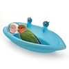 Bird Bathtub with Mirror Portable Easy Install Plastic Bird Toys Bird Supplies 18.7103.5 cm
