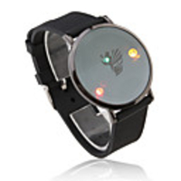 Bird Pattern Face Rolling Ball Display Multicolor LED Wrist Watch