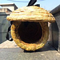 Birdcage Straw Simulation Birdhouse 100% Natural Fiber - Cozy Resting Breeding Place for Birds - Provides Shelter from Cold Weather - Bird Hideaway from Predators - Ideal for Finch amp; Canary