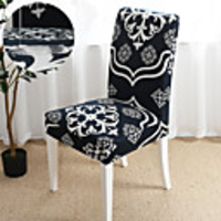 Black and White Luxury Super Soft Waterproof Chair Cover Stretch Removable Washable Dining Room Chair Protector Slipcovers Home Decor Dining Room Seat Cover