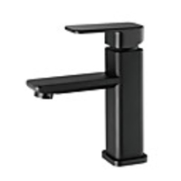 Black Basin Faucets Modern Bathroom hot and cold Mixer Tap Brass Single Handle Single Hole with pop up drain