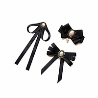 black bow brooches pin for woman girls pre-tied collar neck clips bow tie adjustable miniinthebox