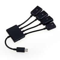 Black Charger 4 Ports Usb Power Charging Hub For Laptop Pc Mobile Phone Charger