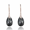 Black Crystal Earrings For Women,  Ladies Friends Sterling Silver Hypoallergenic Drop Earring Jewelry