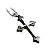 Black Double Cross Titanium Steel Necklace