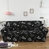 Black Floral 1-Piece Sofa Cover Couch Cover Furniture Protector Soft Stretch Slipcover Spandex Jacquard Fabric Super Fit for 1~4 Cushion Couch and L Shape Sofa, Easy to Install(1 Free Cushion Cover)