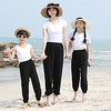 Black Heart Pattern/Plaid Summer Anti-mosquito Sunscreen Loose Pants for Mommy and Me miniinthebox
