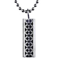 Black Hotwheels Pattern Titanium Steel Pendant Necklace