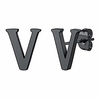 black initial earrings stainless steel letter v stud earring monogram jewelry bridesmaid gift