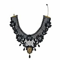 black lace gothic lolita pendant choker necklace earrings set (necklace 009)