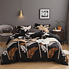 Black Leaf Botanical Print 3-Piece Duvet Cover Set Hotel Bedding Sets Comforter Cover with Soft Lightweight Microfiber(Include 1 Duvet Cover and 1or 2 Pillowcases)