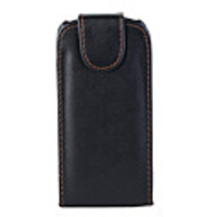 Black Leather Vertical Pouch Case For Nokia 5800