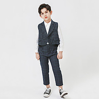 Black Linen / Cotton Blend Ring Bearer Suit - 1 set Includes Vest / Pants