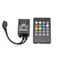 Black Music Controller for LED RGB Light Strip Music Synchronization Color Change Controller Sound Controller with IR 20 key Controller DC12V