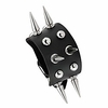 black punk style pu leather for women men bracelet bangle with rivets spiked accent adjustable