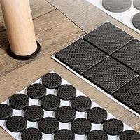 Black Self Adhesive Furniture Leg Rug Anti Scratch Floor Protectors Chair Table Foot Covers Anti Slip Furniture Chair Leg Caps miniinthebox
