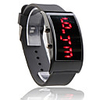 Black Silicone Band Square Frame Unisex Red LED Sports Wrist Watch
