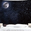 black tapestry wall hanging moon stars tapestry starry sky tapestries for bedroom living room decoration(90×60)