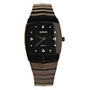 Black Tone Stainless Steel Round Shape Diamond Quartz Wrist Watch For Men