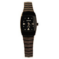 Black Tone Stainless Steel Round Shape Diamond Quartz Wrist Watch For Women