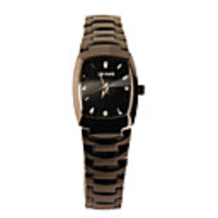 Black Tone Stainless Steel Round Shape Diamond Quartz Wrist Watch For Women