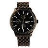 Black Tone Stainless Steel Round Shape Quartz Watch For Men Black White
