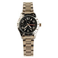 Black Tone Stainless Steel Round Shape Quartz Watch For Women